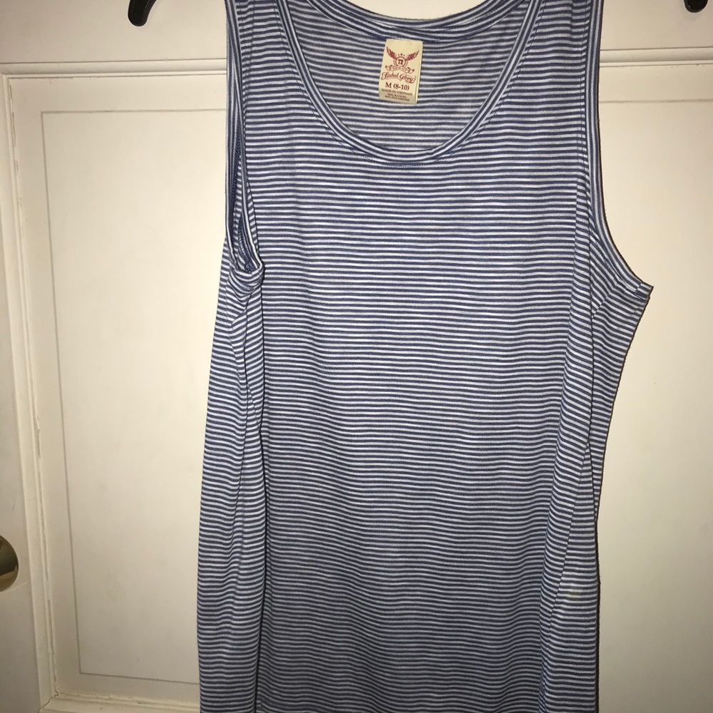 Faded Glory ceil blue & white stripped shirt